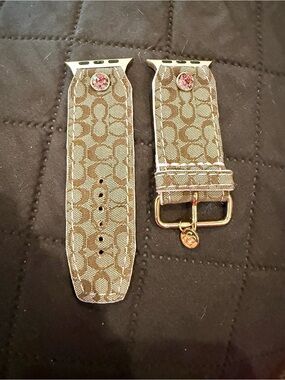 Authentic  Coach Khaki Signature Canvas Watch Band